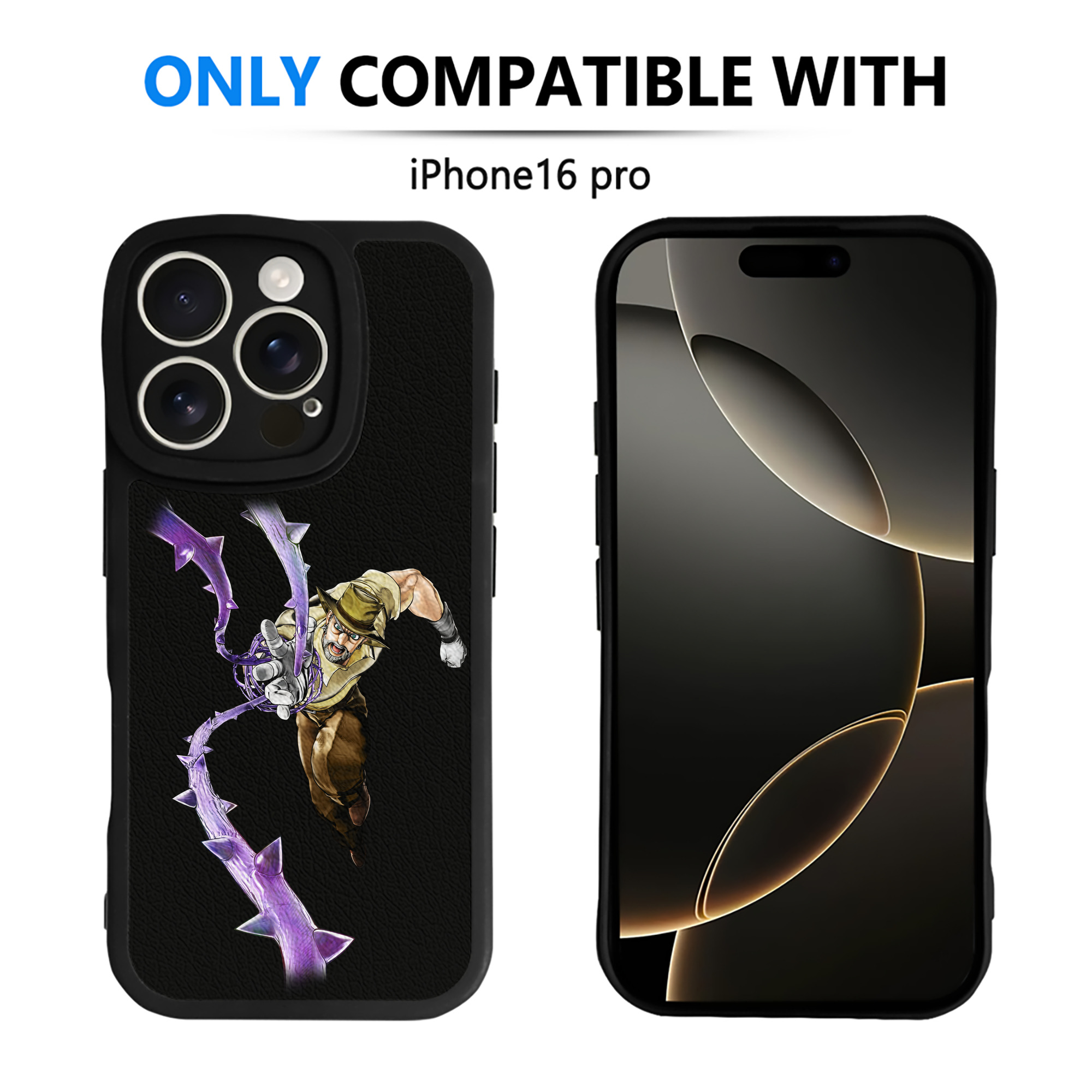 （画像用） ジョジョの奇妙な冒険 ジョセフ?ジョースター JoJo's Bizarre Adventure Joseph Joestar 【iPhone 16シリーズ対応】シリコンスマホケース（レザー調） 材質：シリコン